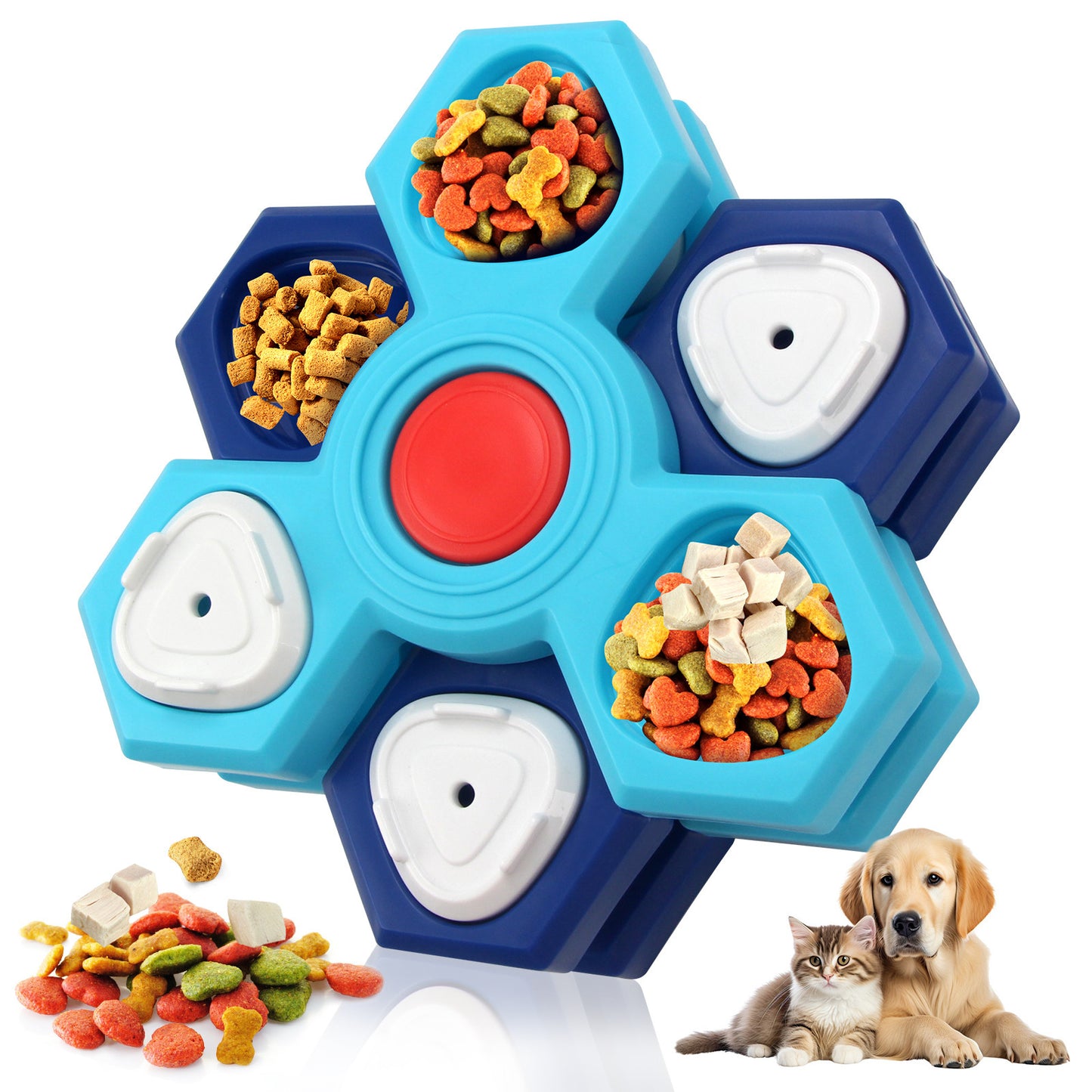 Slow Feeder Puzzle Dog Bowl - 4 Layers, Interactive, & Non-Slip