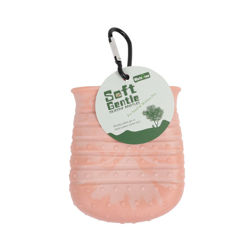 Portable 2-in-1 Dog Paw Cleaner Cup: Soft Brush for Easy Paw Cleaning