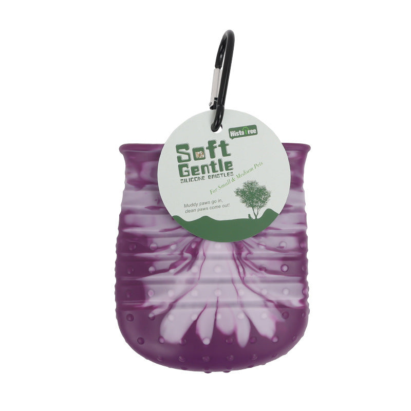 Portable 2-in-1 Dog Paw Cleaner Cup: Soft Brush for Easy Paw Cleaning