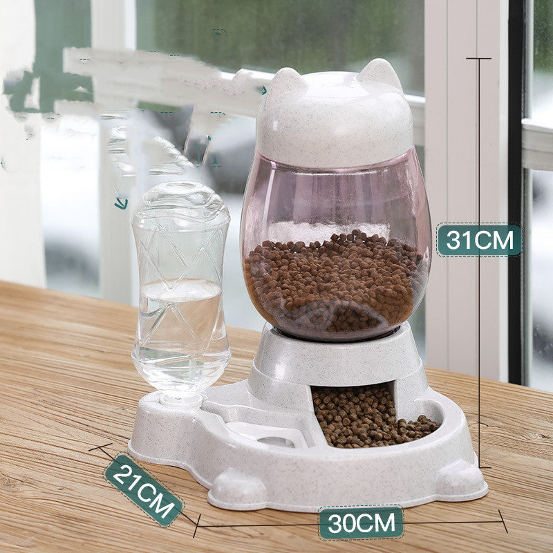 Automatic Pet Feeder with Water Basin