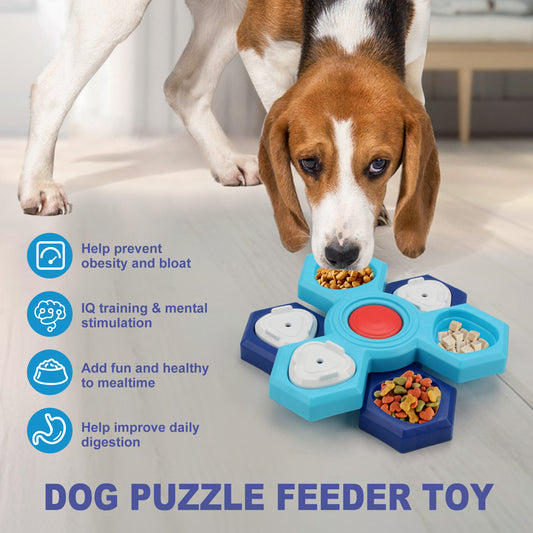 Slow Feeder Puzzle Dog Bowl - 4 Layers, Interactive, & Non-Slip