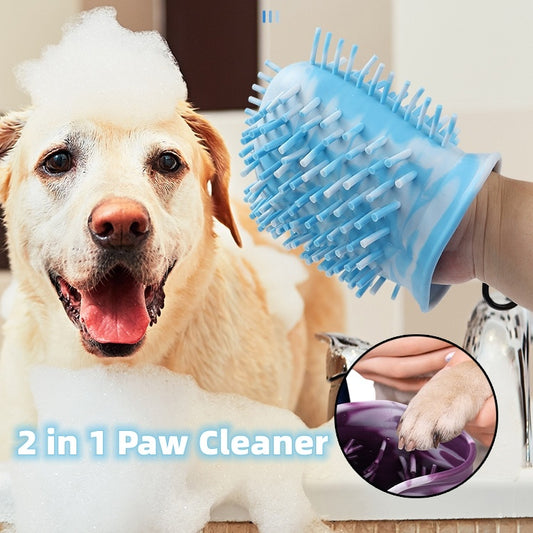 Portable 2-in-1 Dog Paw Cleaner Cup: Soft Brush for Easy Paw Cleaning